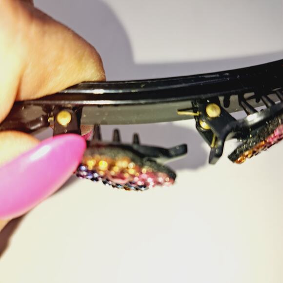 11 Mixed Hair Clips and hair separators Multicolored stones - Picture 10 of 16